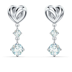 Swar*vski - Lifelong Heart drop earrings Heart, White Rhodium Plated-5517943-ON SALE