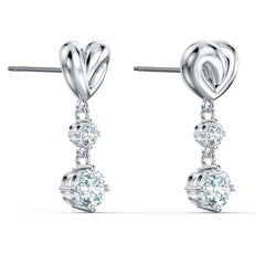 Swar*vski - Lifelong Heart drop earrings Heart, White Rhodium Plated-5517943-ON SALE
