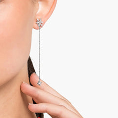 Swar*vski -Crystal Magic Chain Pierced Earrings, White, Rhodium Plated-5566677