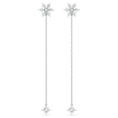 Swar*vski -Crystal Magic Chain Pierced Earrings, White, Rhodium Plated-5566677