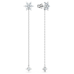 Swar*vski -Crystal Magic Chain Pierced Earrings, White, Rhodium Plated-5566677