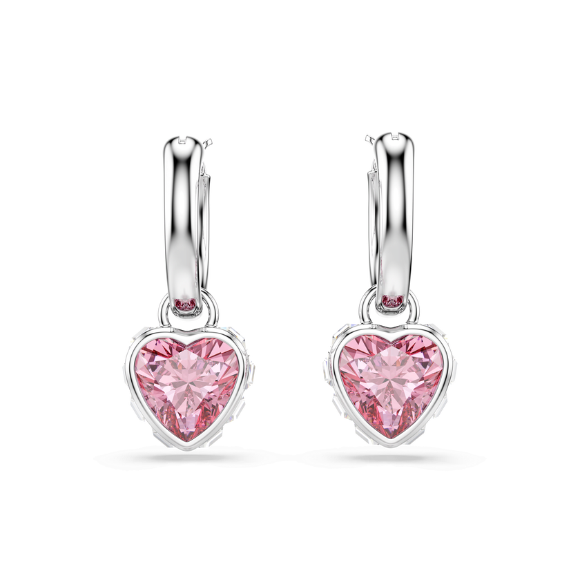 Swar*vski - Chroma drop earrings Heart, Pink, Rhodium plated-5757814