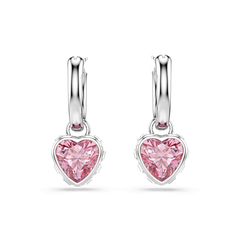 Swar*vski - Chroma drop earrings Heart, Pink, Rhodium plated-5757814