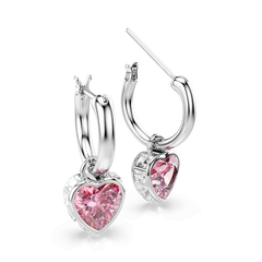 Swar*vski - Chroma drop earrings Heart, Pink, Rhodium plated-5757814