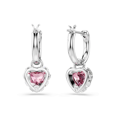 Swar*vski - Chroma drop earrings Heart, Pink, Rhodium plated-5757814