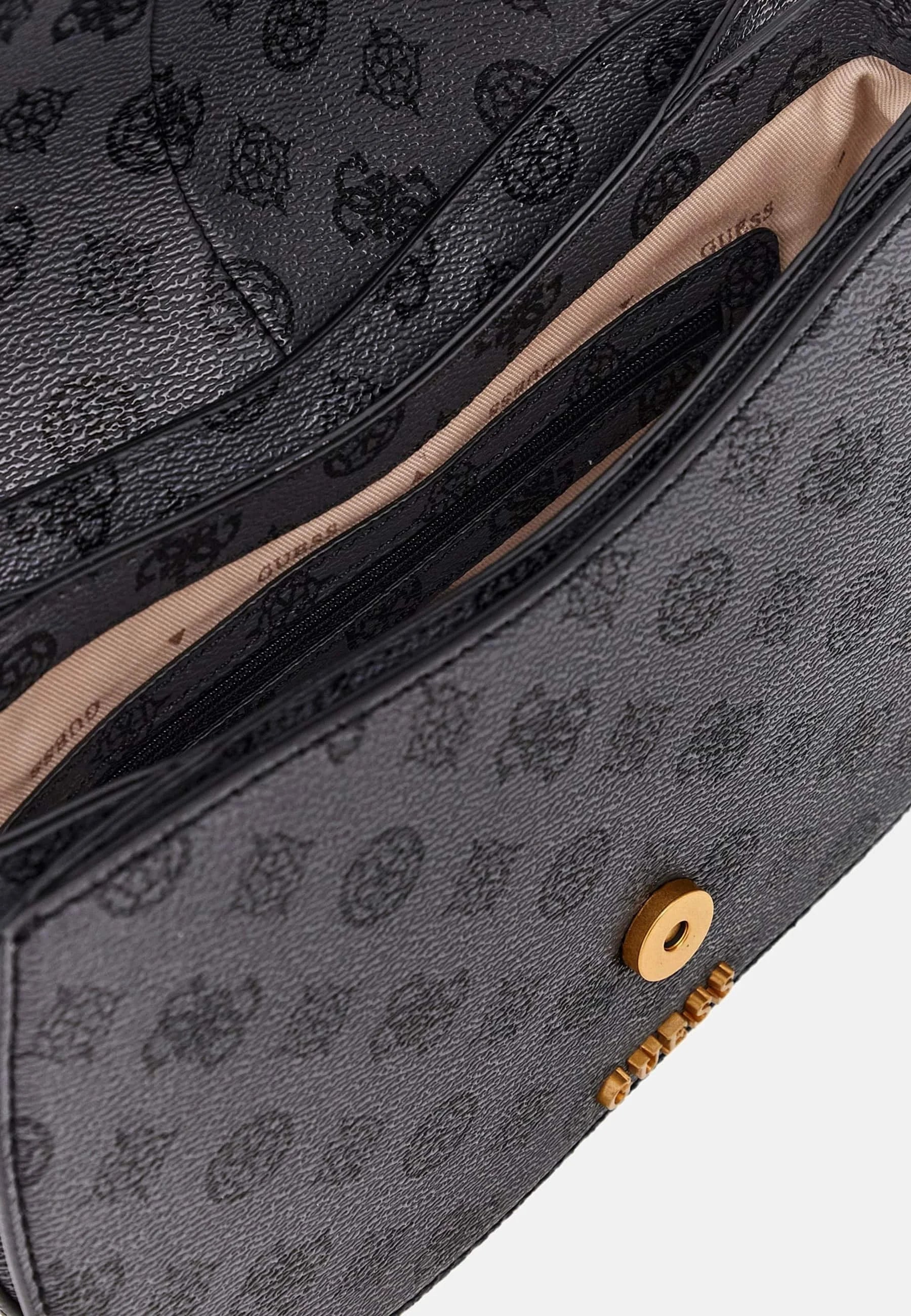 Gues* - Kuba Mini Crossbody Flap XS Logo- CHARCOAL