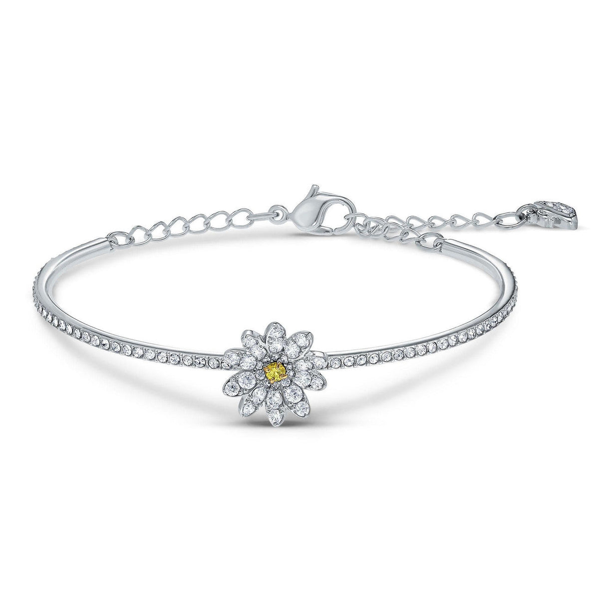 Swar*vski - Crystal Eternal Flower Bangle, Yellow, Mixed Metal Finish 5542012
