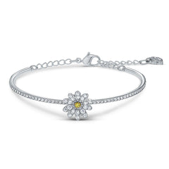 Swar*vski - Crystal Eternal Flower Bangle, Yellow, Mixed Metal Finish 5542012