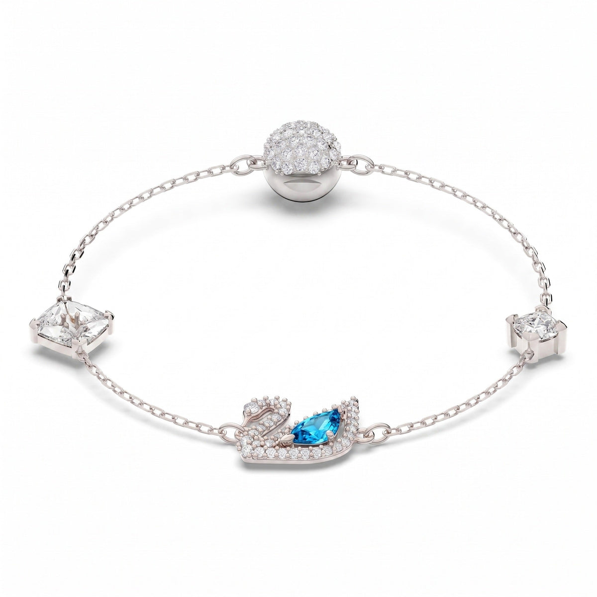 Swar*vski -Swan bracelet Swan, Blue, Rodium -tone plated-5472271-ON SALE