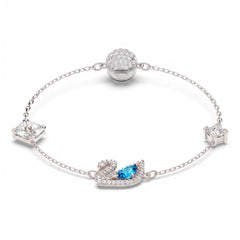 Swar*vski -Swan bracelet Swan, Blue, Rodium -tone plated-5472271-ON SALE