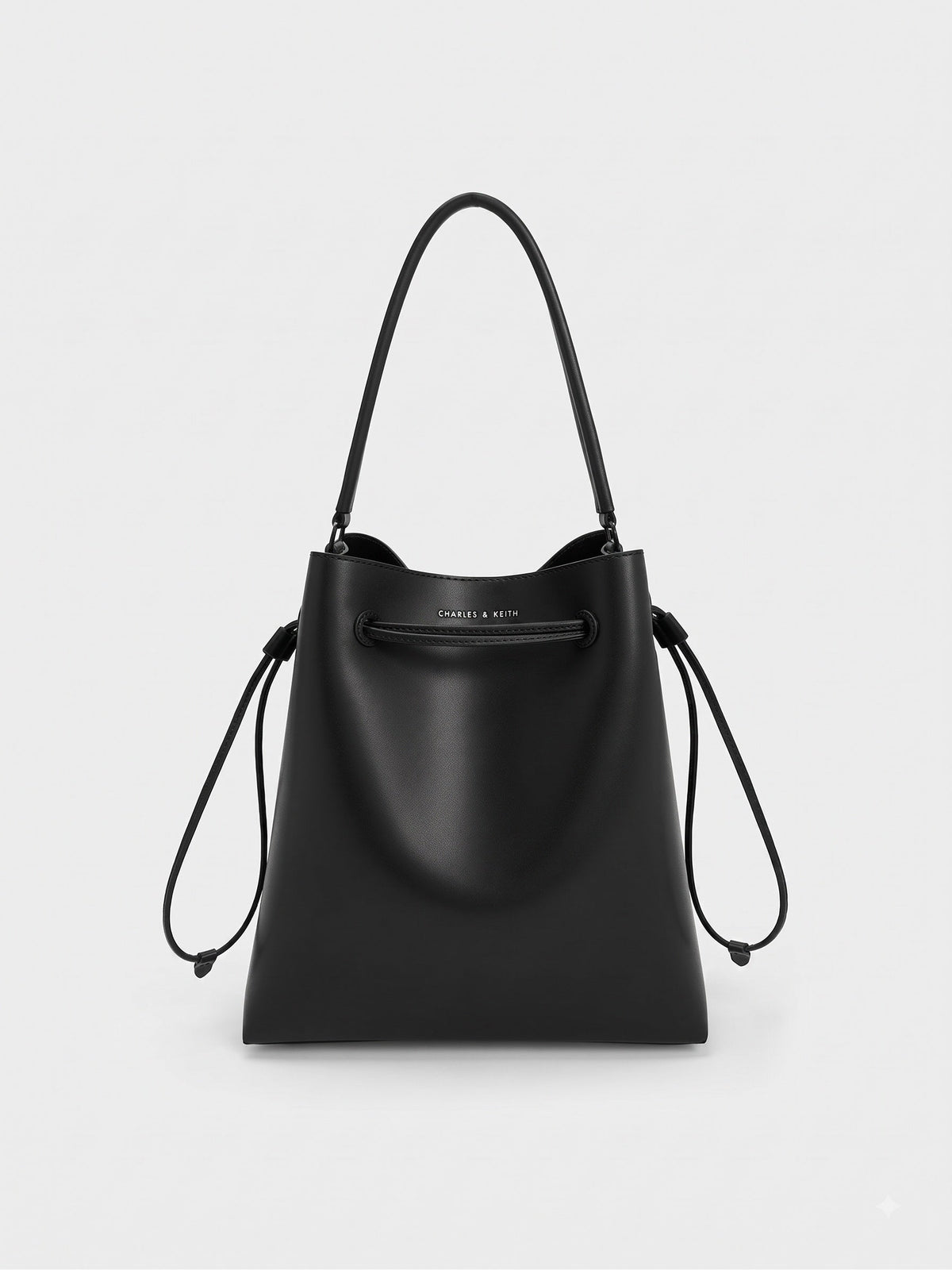 Charles & Ke*th - Bellamy Drawstring Hobo Bag - Jet Black -ON SALE
