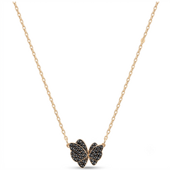 Swar*vski - Butterfly necklace Rose Gold Plating - Black/Rose - 5269734