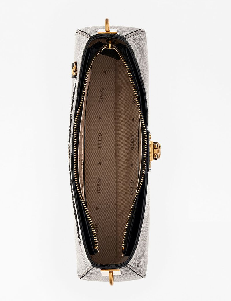 Gues* - Ginevra python-print shoulder bag-BLACK