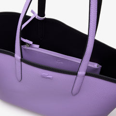 Lacost* - Women's Anna Reversible Tote & Pouch - Black/Lavender (