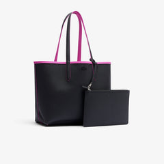 Lacost* - Anna Reversible Tote with Pouch - Black Malva