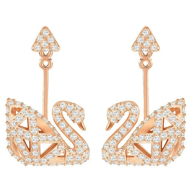 Swar*vski -  Facet Swan Gold plated earrings -5358058-ON SALE
