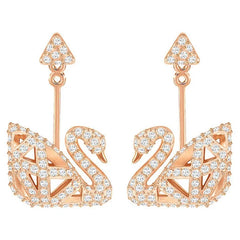 Swar*vski -  Facet Swan Gold plated earrings -5358058-ON SALE