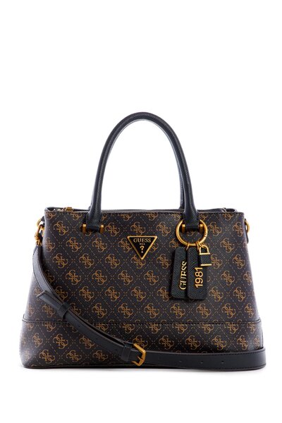 GUES* - Satchel bag CORDELIA-Black/Gold-ON SALE
