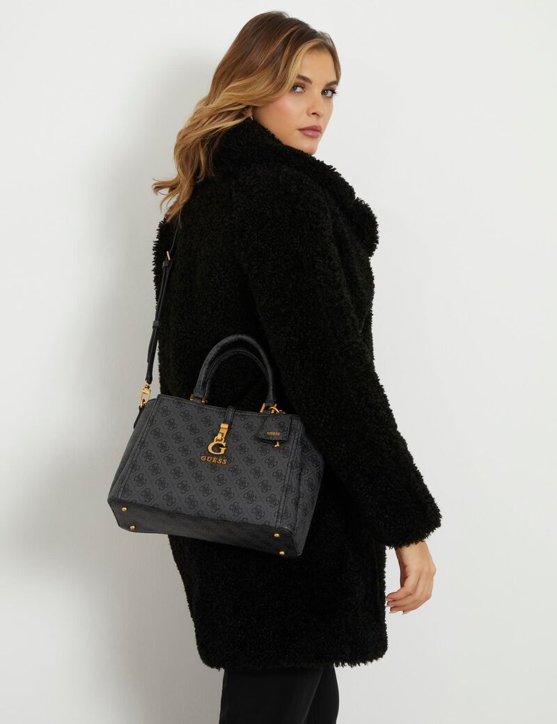 Gues* - G James 4G peony logo handbag - Black
