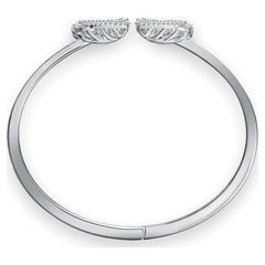 Swar*vski - Crystal Dancing Swan Bangle, White, Rhodium Plated -5520713