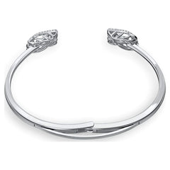 Swar*vski - Crystal Dancing Swan Bangle, White, Rhodium Plated -5520713