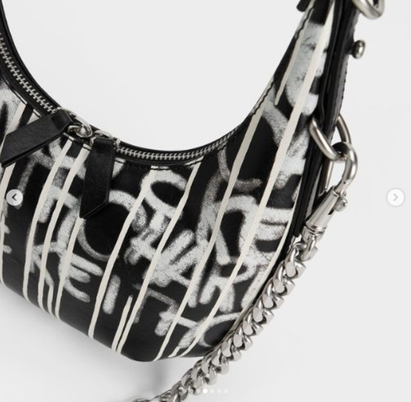 Charles & Ke*th - Swing Padlock Quilted Crescent Bag - Multi