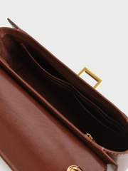 Charles & Ke*th - Metallic Accent Front Flap Bag - Brown