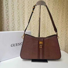 Gues* - Ginevra Logo Elite Shoulder Handbag-MAROON
