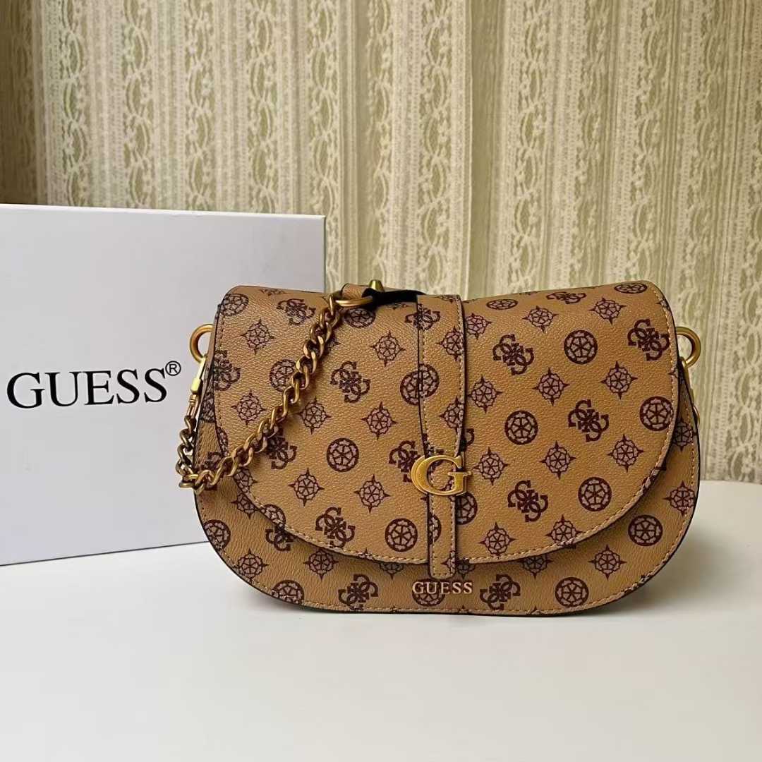 Gues* - Kuba Mini Crossbody Flap XS Logo- TAN