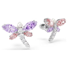 Swar*vski - Ariana Grande  stud earrings Mixed cuts, Dragonfly, Multicolored, Rhodium plated-5737371