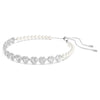 Swar*vski -Tennis choker-Mixed cuts, Crystal pearl, Heart, White, Rhodium plated- 5720861