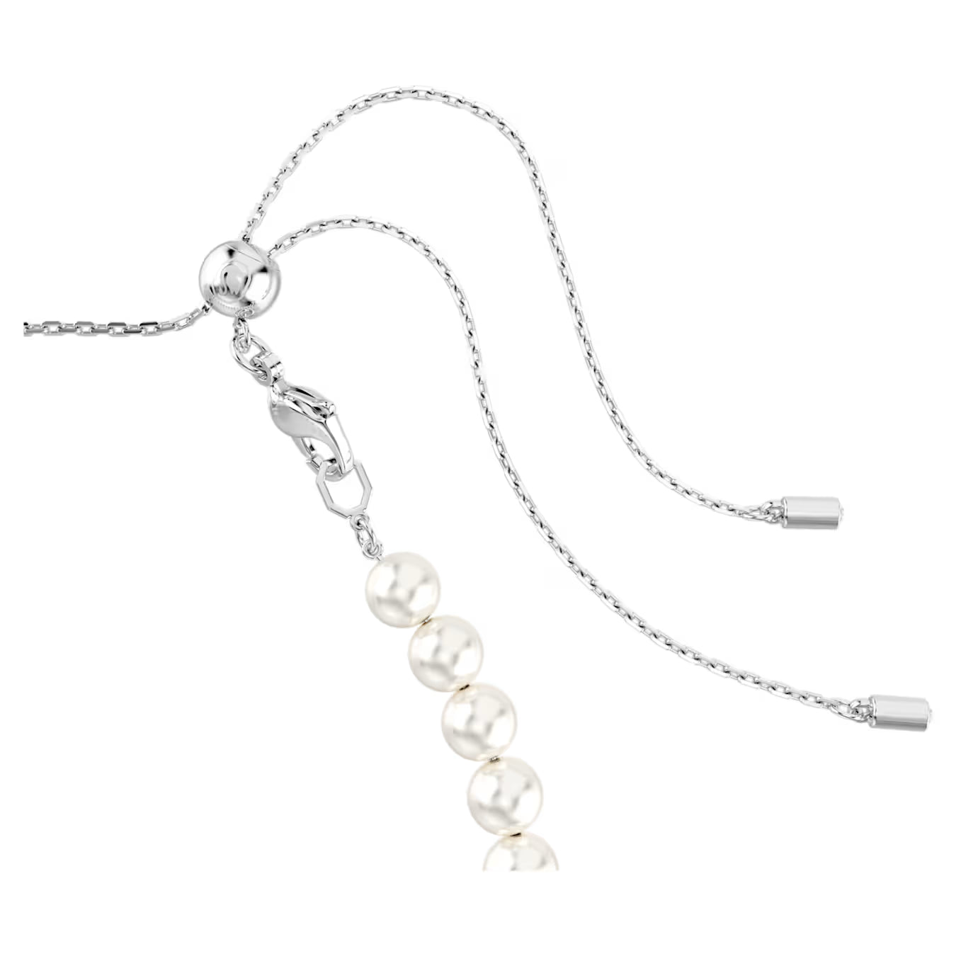 Swar*vski -Tennis choker-Mixed cuts, Crystal pearl, Heart, White, Rhodium plated- 5720861