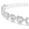 Swar*vski -Tennis choker-Mixed cuts, Crystal pearl, Heart, White, Rhodium plated- 5720861