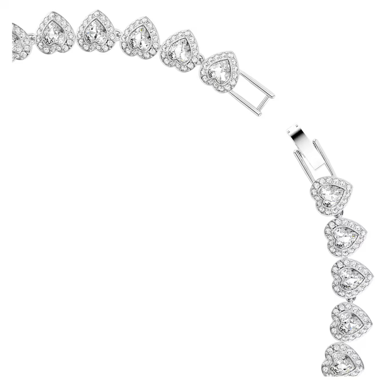 Swar*vski -Ariana Grande x Swarovski Tennis necklace Mixed cuts, Heart, White, Rhodium plated-5720857