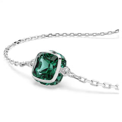 Swar*vski -Birthstone bracelet Square cut, May, Green, Rhodium plated-5710516