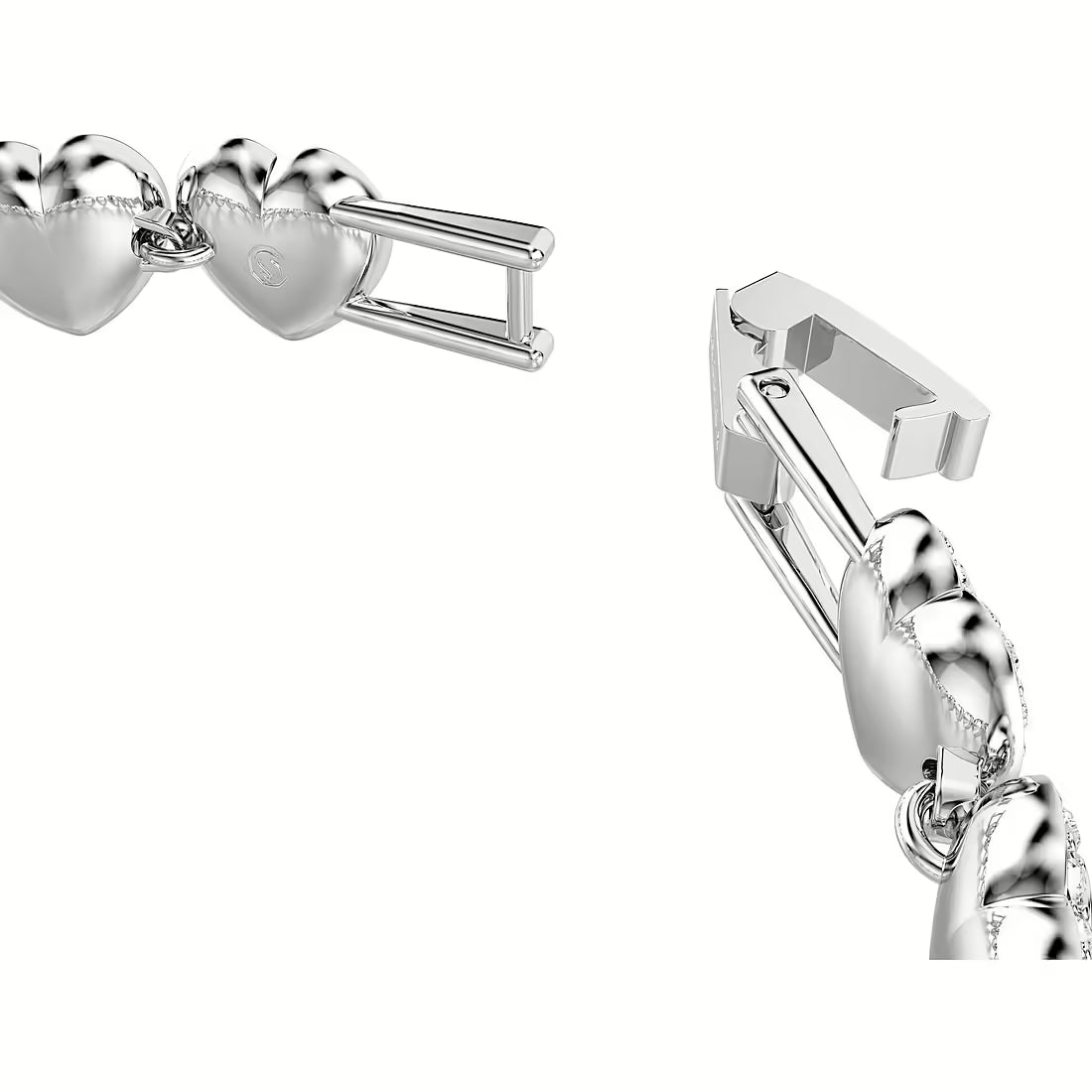 Swar*vski - Tennis bracelet  - Mixed cuts, Heart, White, Rhodium plated-5720860