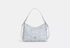 COAC* Laurel Shoulder Bag In Sketch Signature Canvas-Silver/Ice Blue