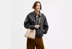 COAC* -Rowan Bucket Bag In Rainbow Signature Canvas-Silver/Sand Multi