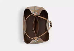 COAC* -Rowan Bucket Bag In Rainbow Signature Canvas-Silver/Sand Multi