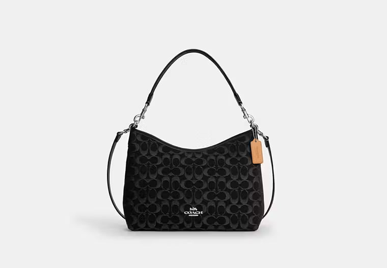 COAC* - Laurel Shoulder Bag In Signature Denim-Silver/BLACK