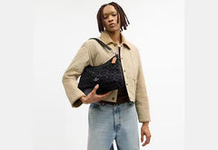 COAC* - Laurel Shoulder Bag In Signature Denim-Silver/BLACK