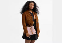 COAC* -Rowan Bucket Bag In Signature Canvas-Gold/Powder Pink