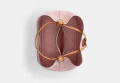 COAC* -Rowan Bucket Bag In Signature Canvas-Gold/Powder Pink