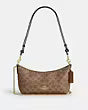 COAC* -Caitlin Shoulder Bag In Signature Canvas-Gold/Tan/Brown