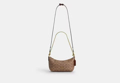 COAC* -Caitlin Shoulder Bag In Signature Canvas-Gold/Tan/Brown