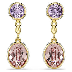 Swar*vski -Chroma drop earrings Mixed cuts, Multicolored, 18K gold finish-5738478