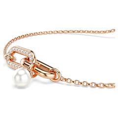Swar*vski -Constella bracelet Crystal pearl, Round cut, White, Rose gold-tone plated-5728588