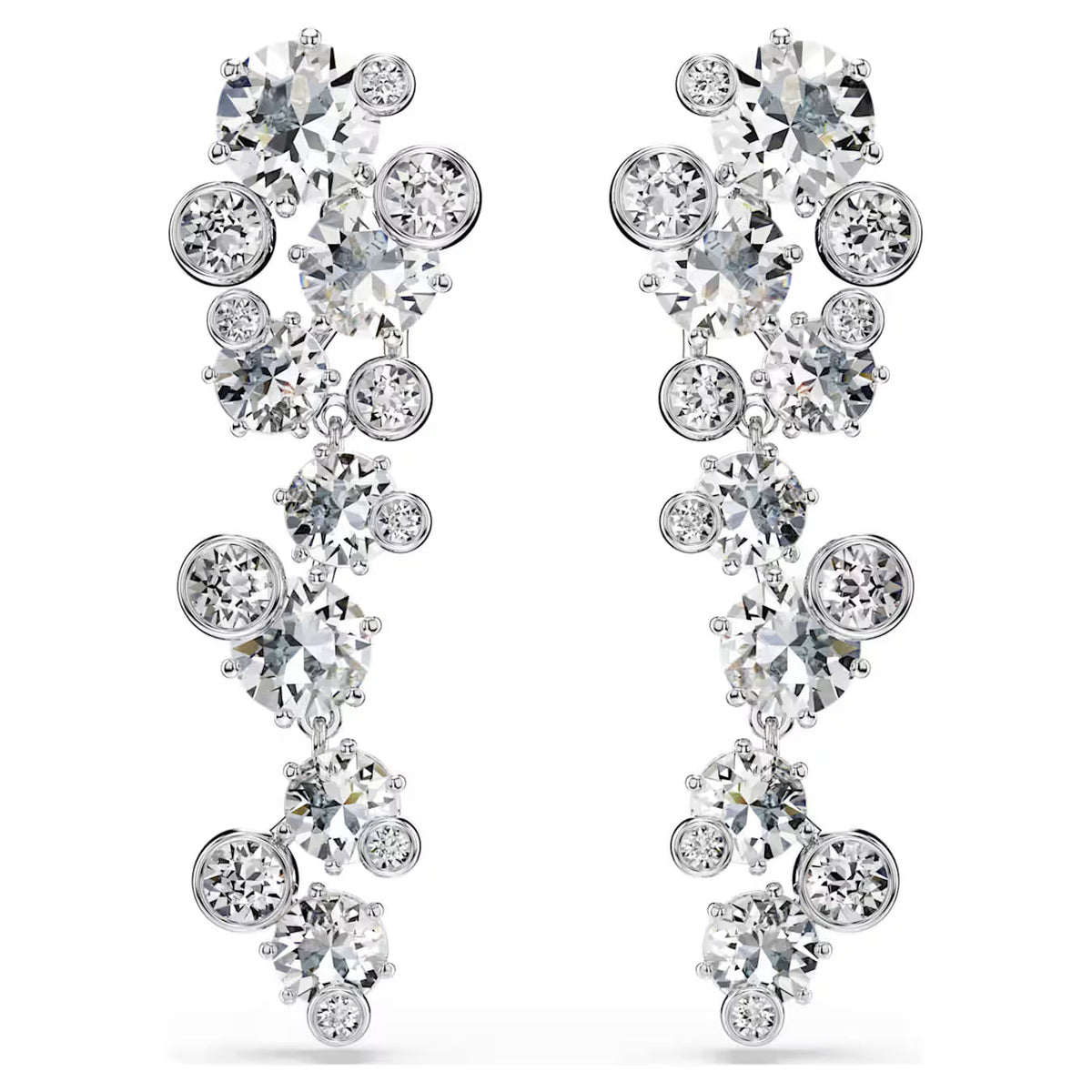 Swar*vski -Constella drop earrings Mixed cuts, White, Rhodium plated-5732252