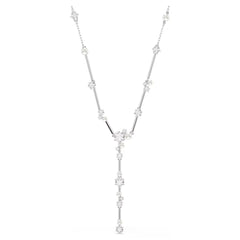 Swar*vski -Constella Y necklace Crystal pearl, Round cuts, White, Rhodium plated-5711830