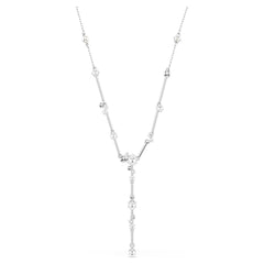 Swar*vski -Constella Y necklace Crystal pearl, Round cuts, White, Rhodium plated-5711830